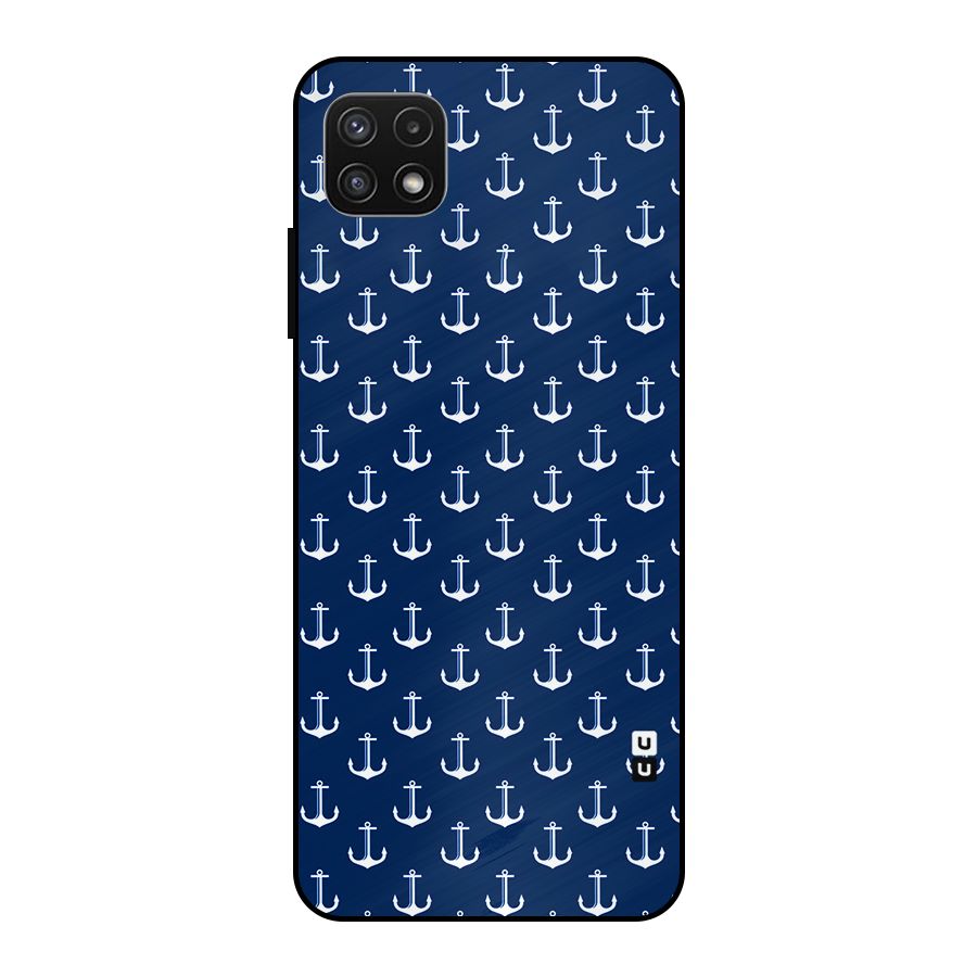 Nautical Pattern Metal Back Case for Galaxy A22 5G