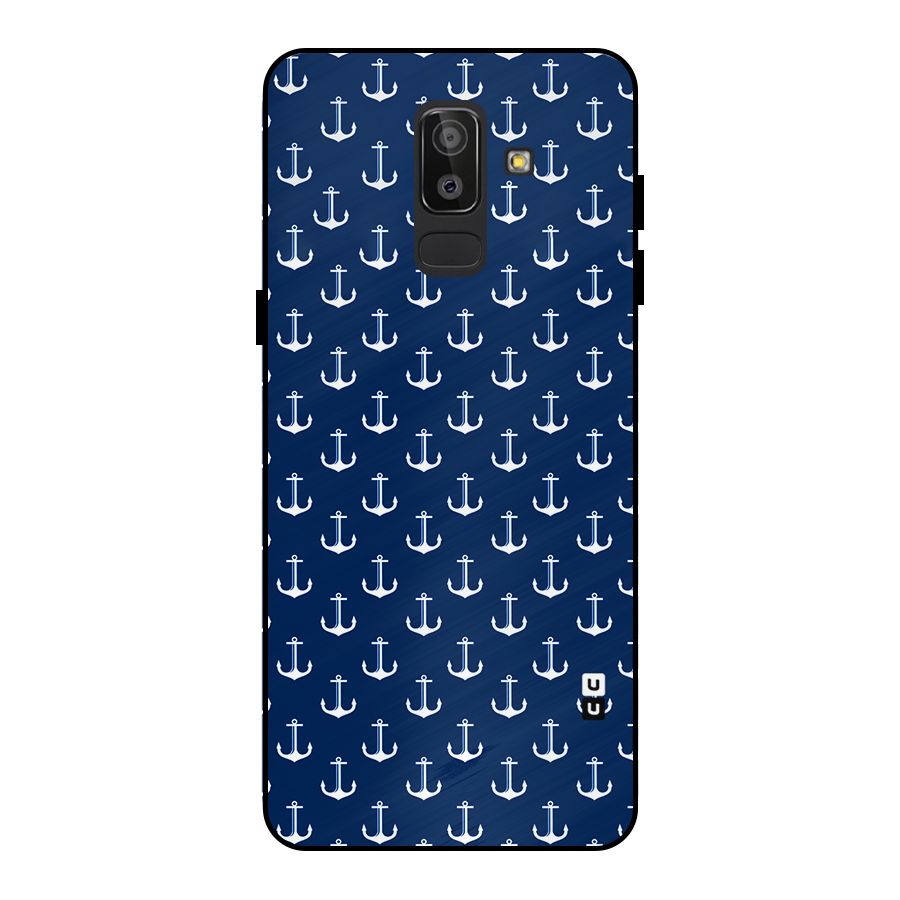 Nautical Pattern Metal Back Case for Galaxy J8