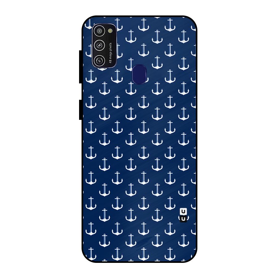 Nautical Pattern Metal Back Case for Galaxy M30s