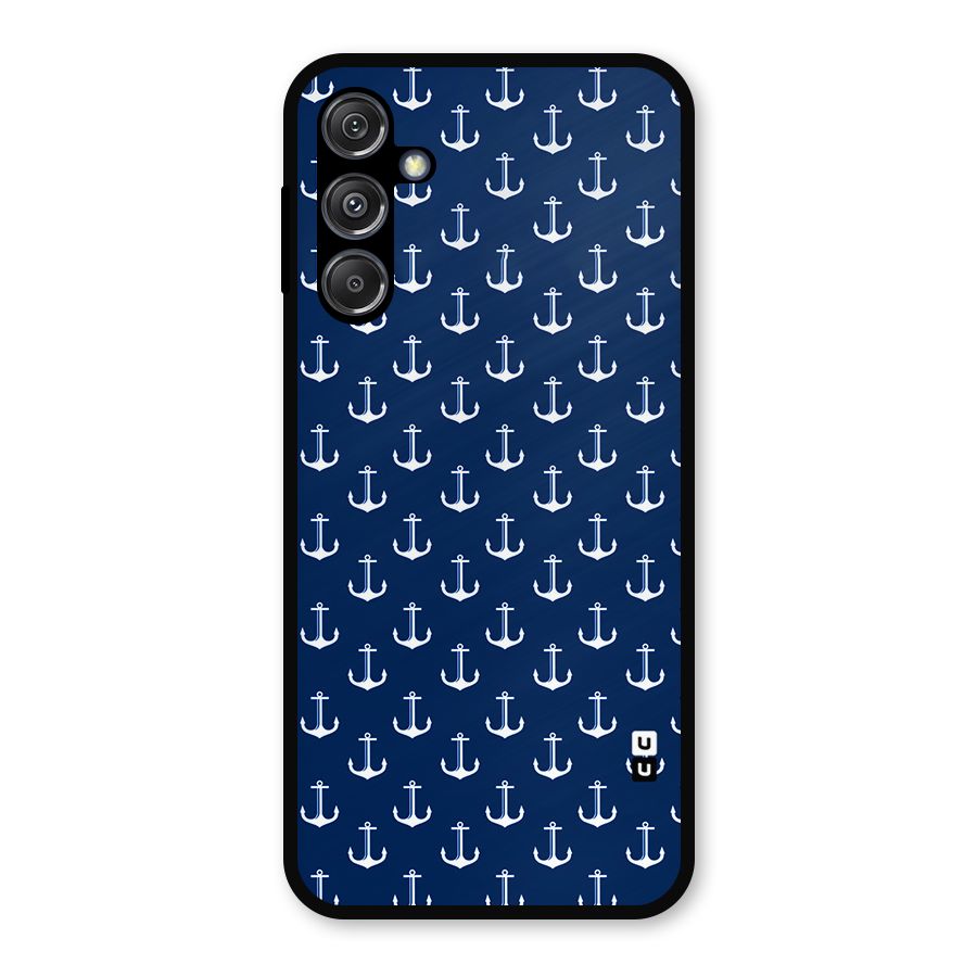 Nautical Pattern Metal Back Case for Galaxy M34 5G