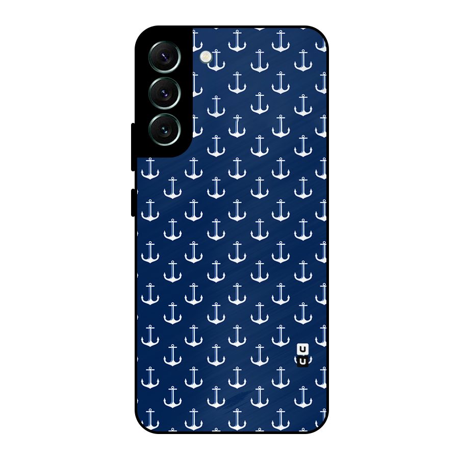 Nautical Pattern Metal Back Case for Galaxy S22 Plus 5G