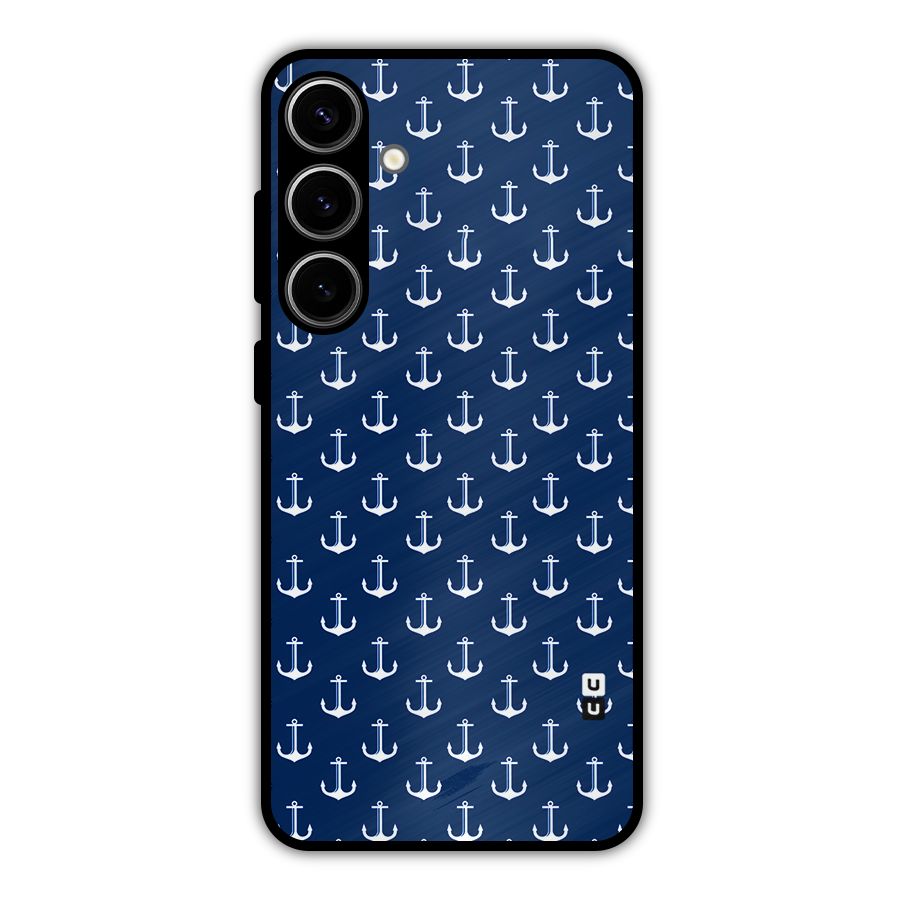 Nautical Pattern Metal Back Case for Galaxy S24 Plus