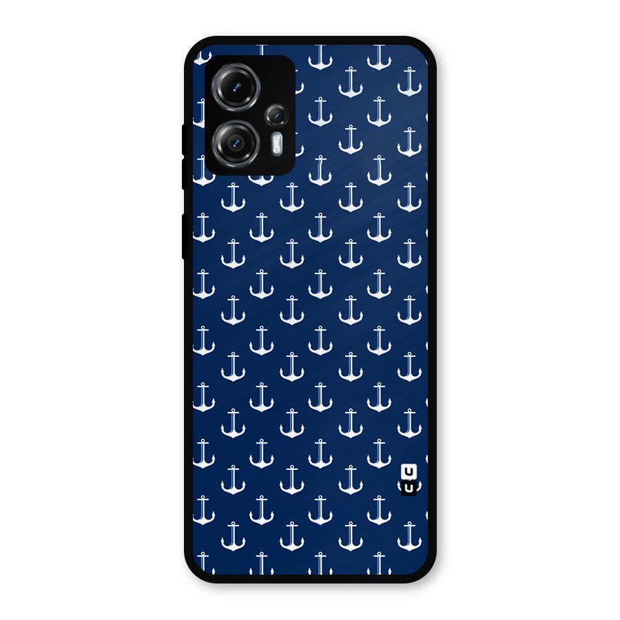 Nautical Pattern Metal Back Case for Moto G13