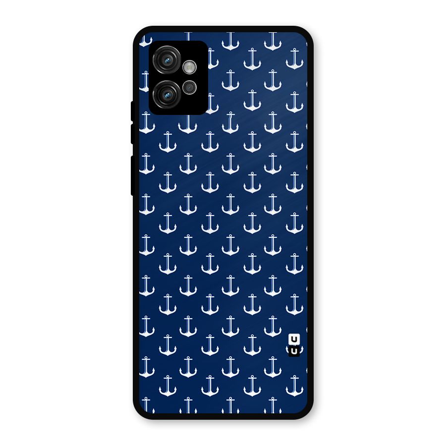 Nautical Pattern Metal Back Case for Moto G32