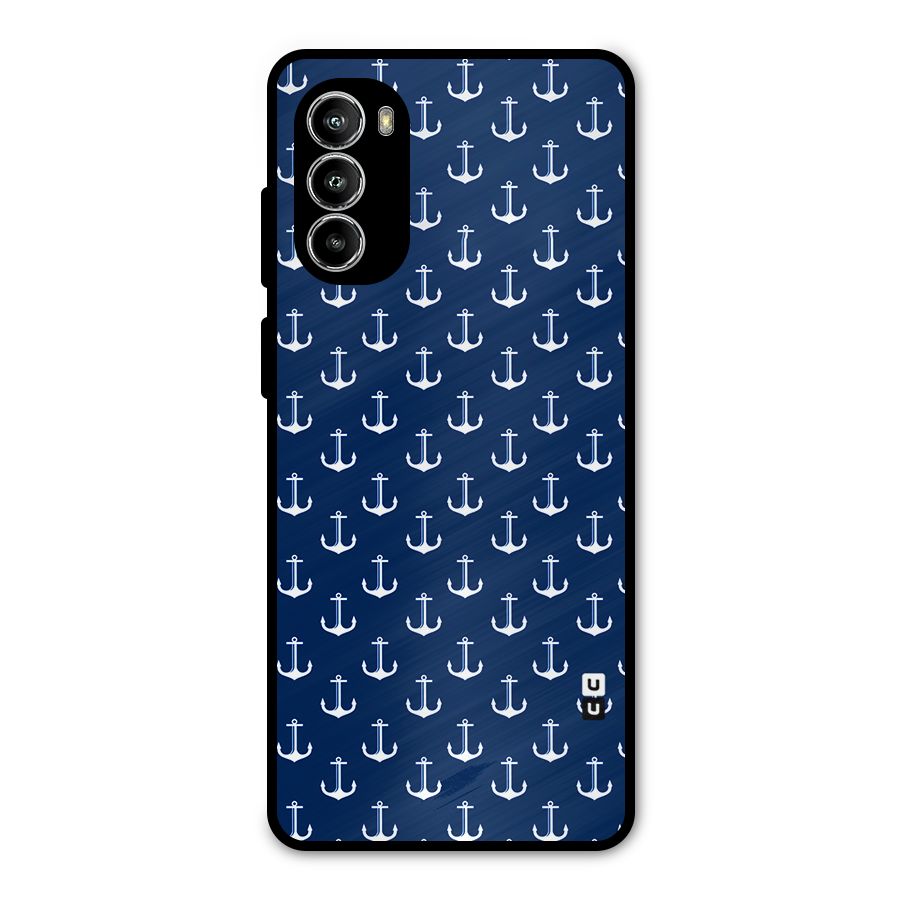 Nautical Pattern Metal Back Case for Moto G52
