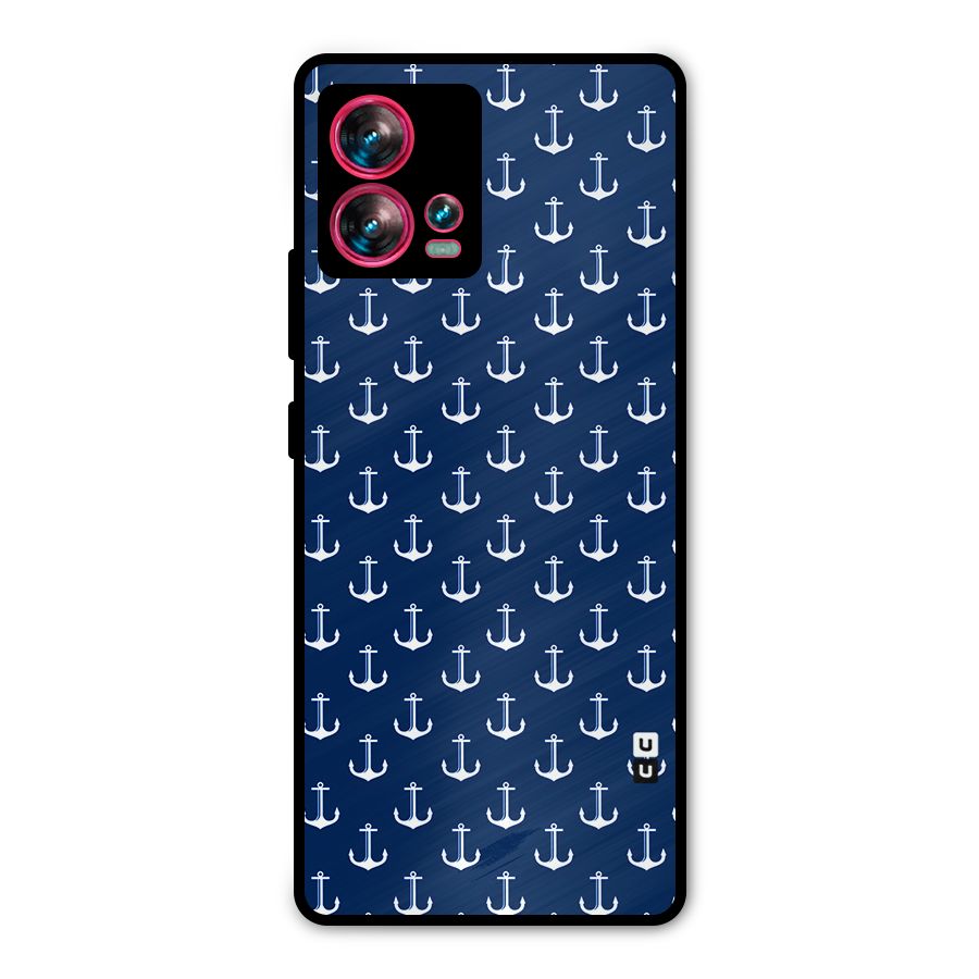 Nautical Pattern Metal Back Case for Motorola Edge 30 Fusion