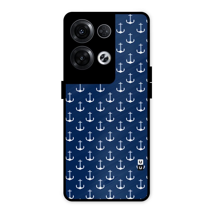 Nautical Pattern Metal Back Case for Oppo Reno8 Pro 5G