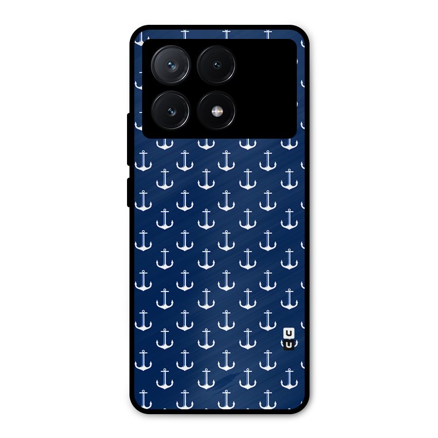 Nautical Pattern Metal Back Case for Poco X6 Pro