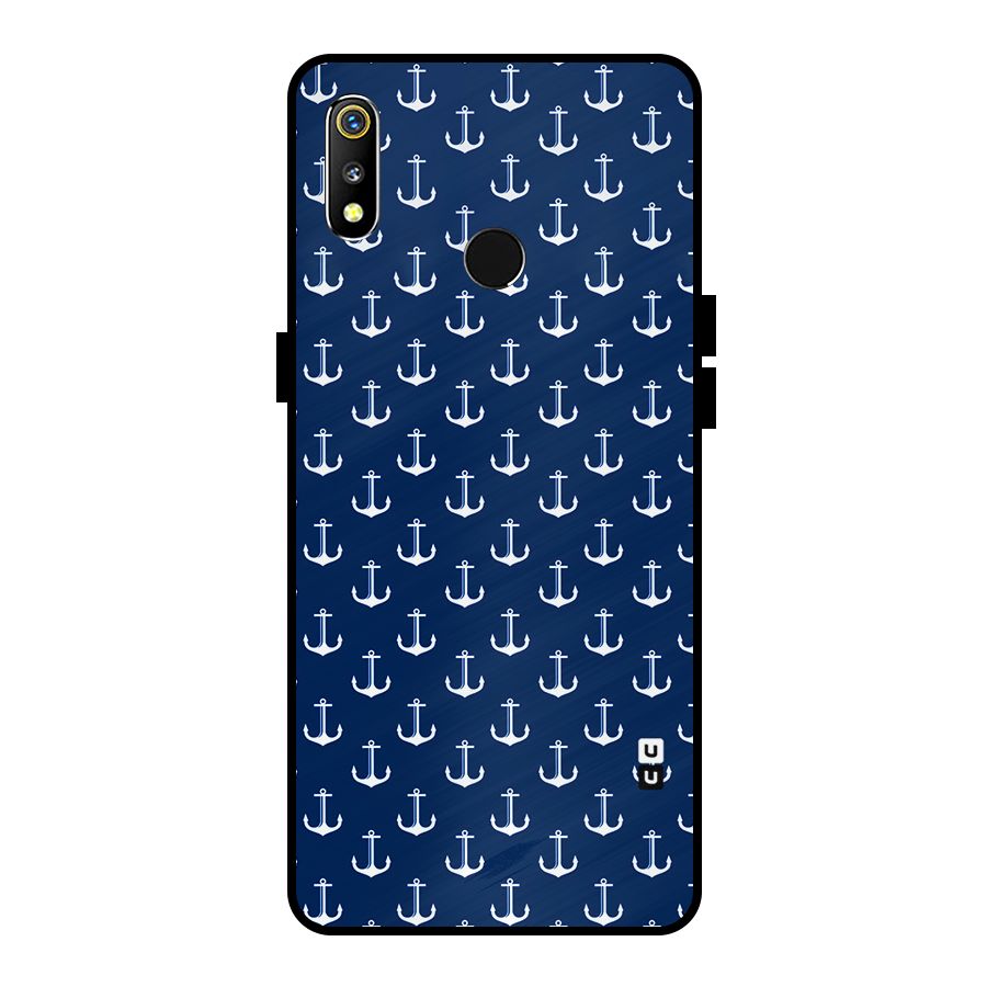 Nautical Pattern Metal Back Case for Realme 3