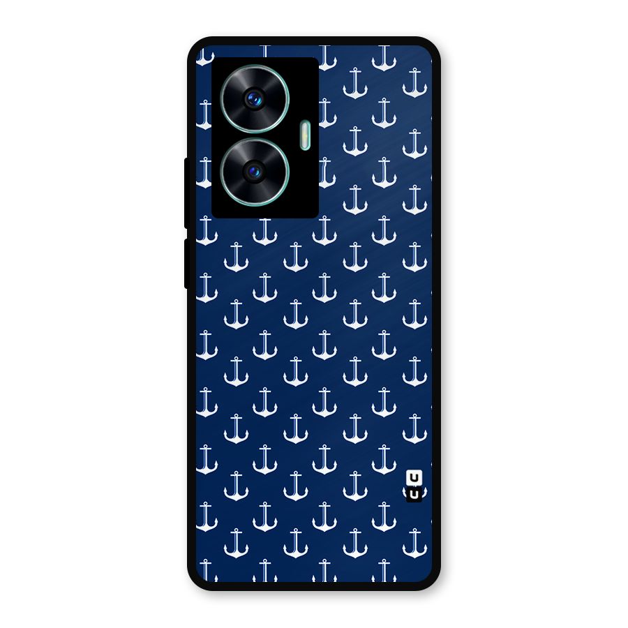 Nautical Pattern Metal Back Case for Realme Narzo N55