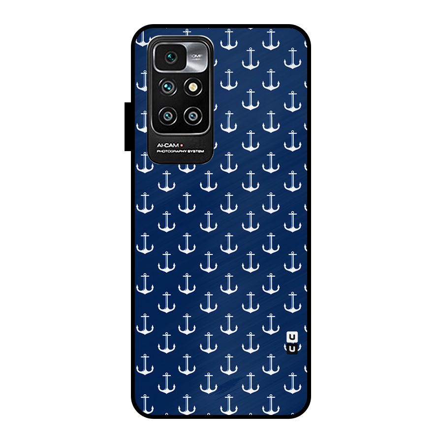 Nautical Pattern Metal Back Case for Redmi 10 Prime
