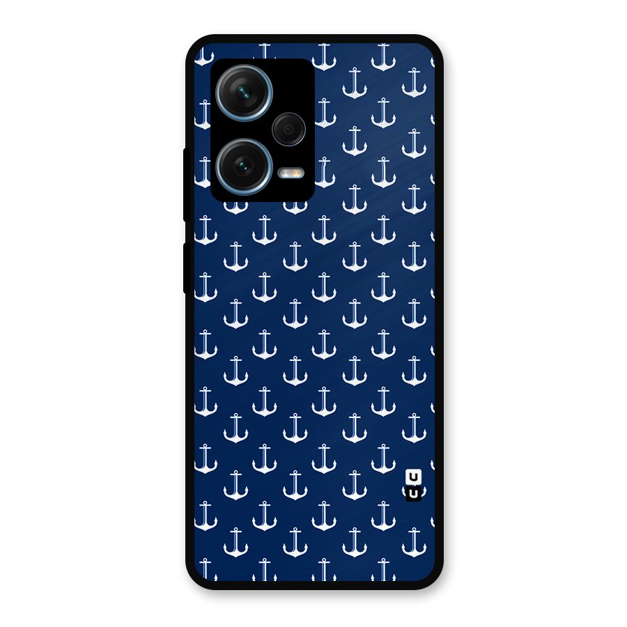 Nautical Pattern Metal Back Case for Redmi Note 12 Pro Plus 5G