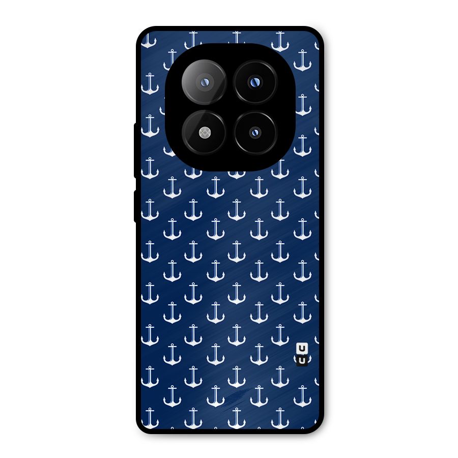 Nautical Pattern Metal Back Case for Redmi Note 14 Pro Plus 5G
