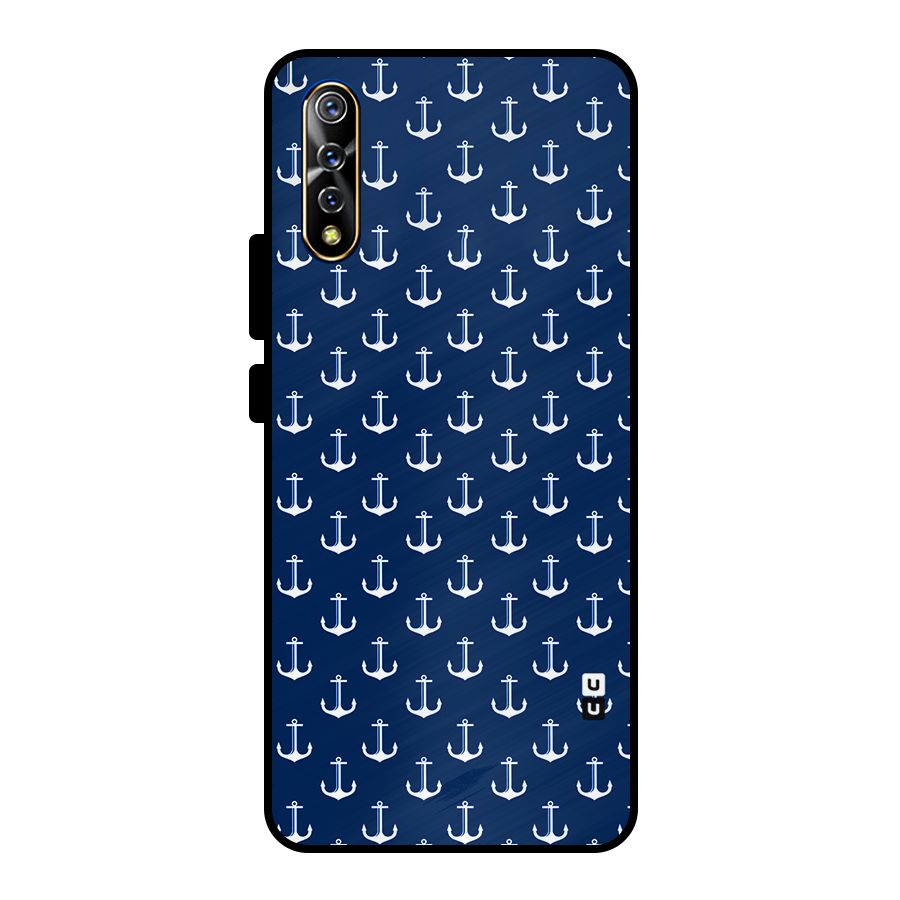 Nautical Pattern Metal Back Case for Vivo S1