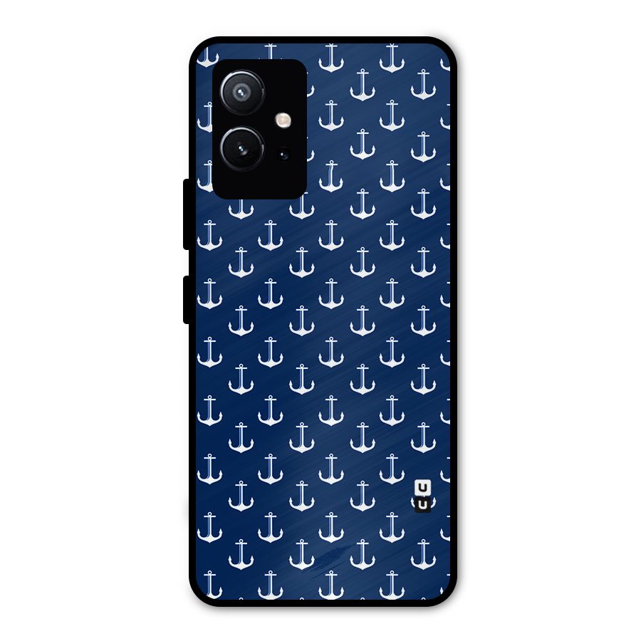 Nautical Pattern Metal Back Case for Vivo T1 5G