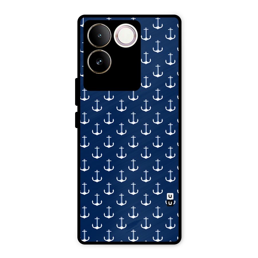 Nautical Pattern Metal Back Case for Vivo T2 Pro