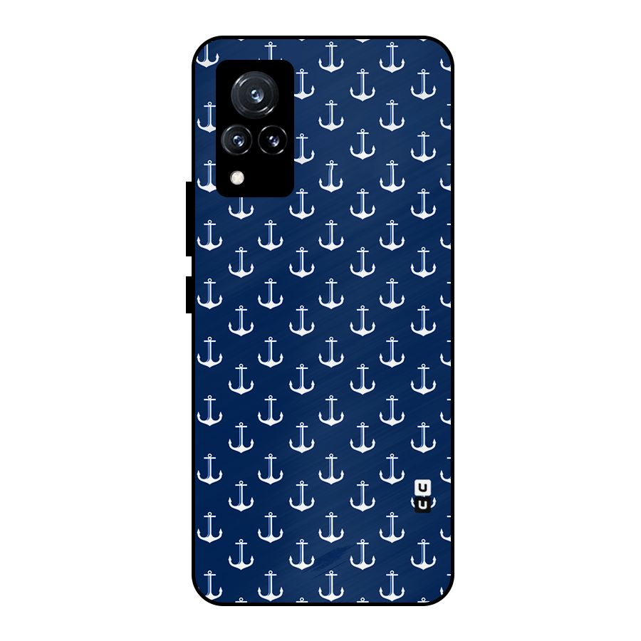 Nautical Pattern Metal Back Case for Vivo V21 5G
