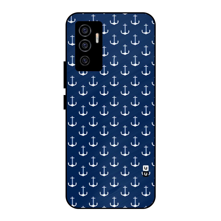Nautical Pattern Metal Back Case for Vivo V23e