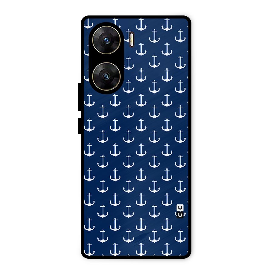 Nautical Pattern Metal Back Case for Vivo V29e