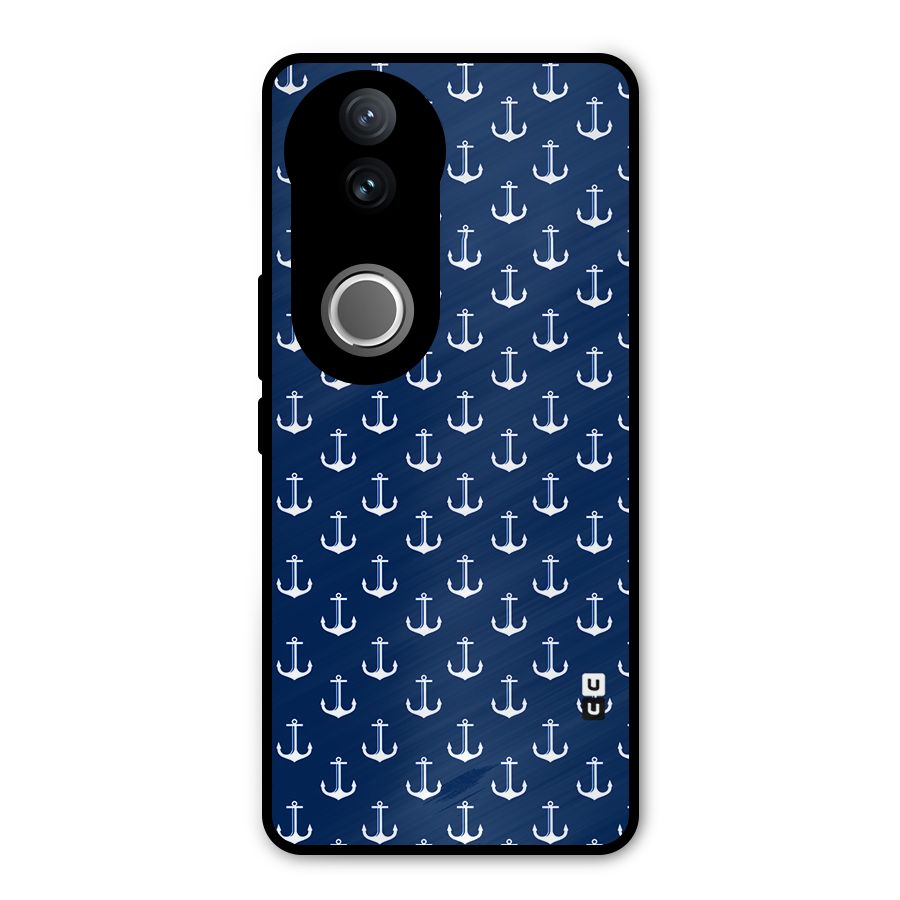 Nautical Pattern Metal Back Case for Vivo V50e