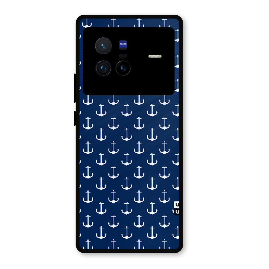 Nautical Pattern Metal Back Case for Vivo X80