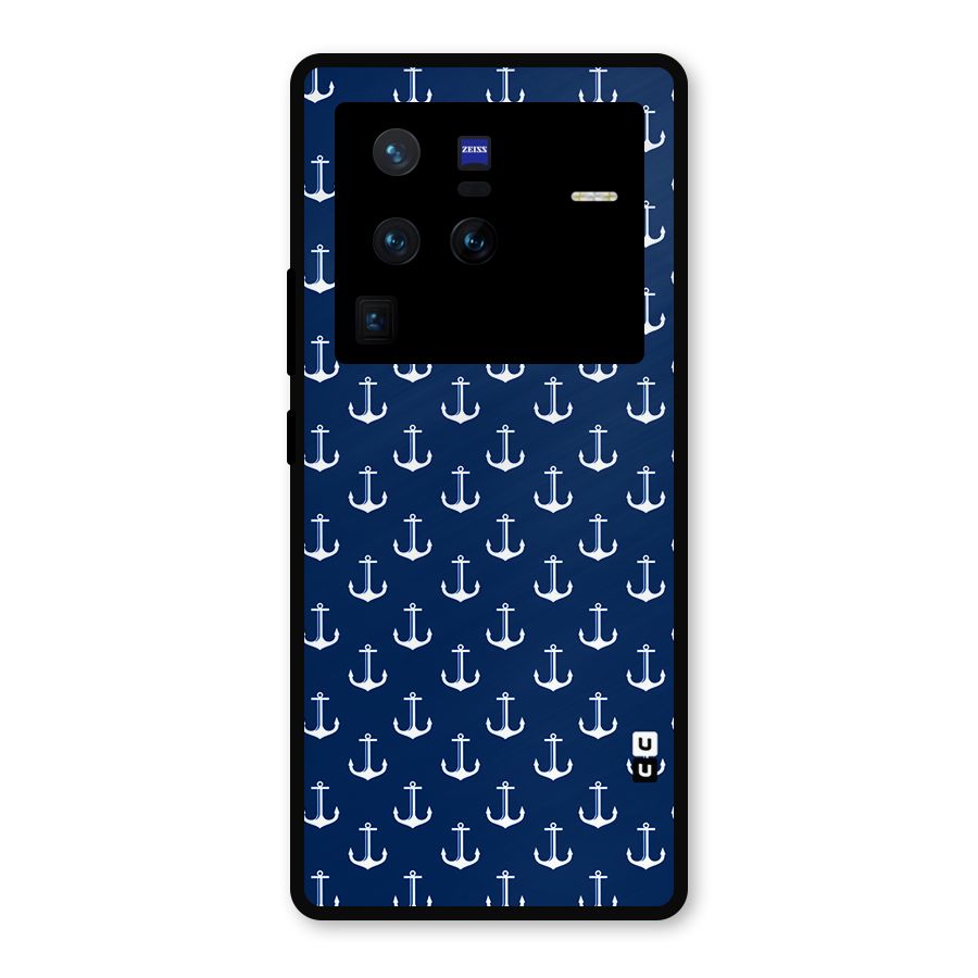 Nautical Pattern Metal Back Case for Vivo X80 Pro