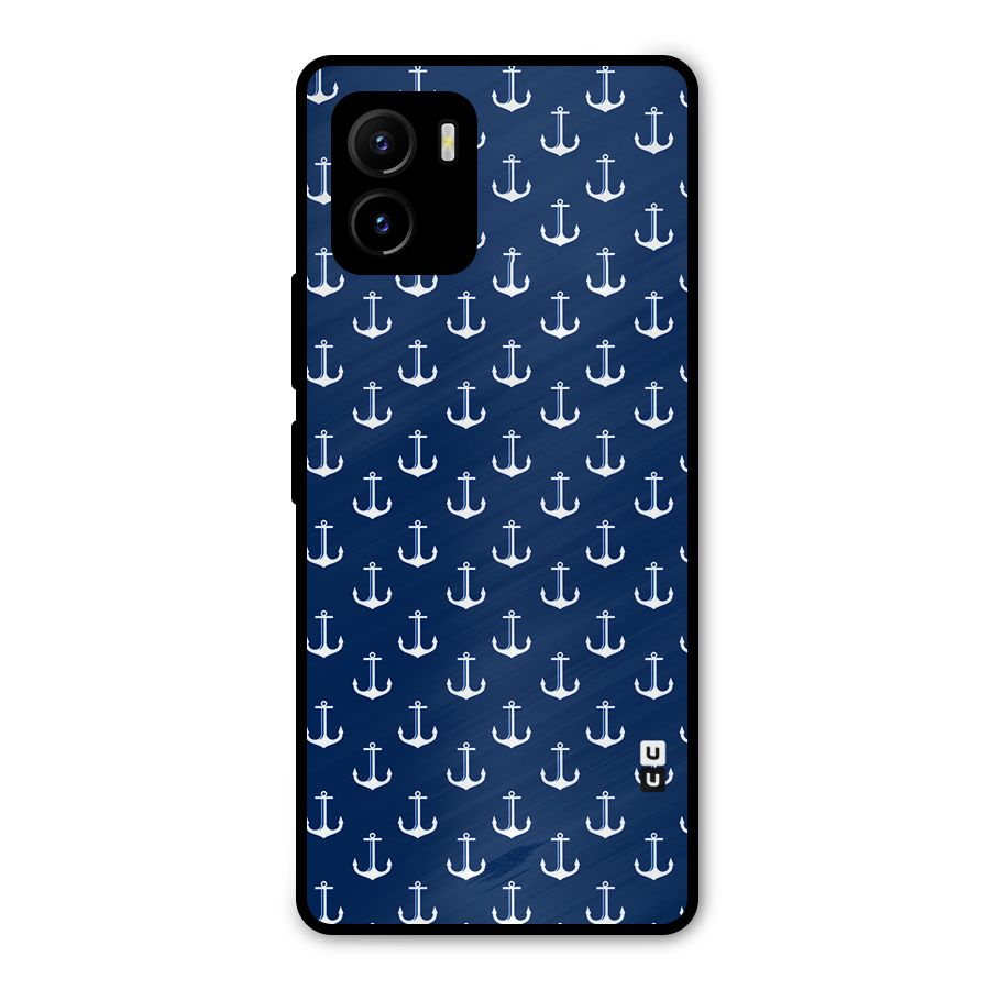 Nautical Pattern Metal Back Case for Vivo Y15s