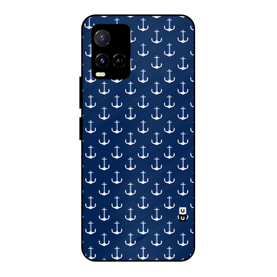 Nautical Pattern Metal Back Case for Vivo Y21