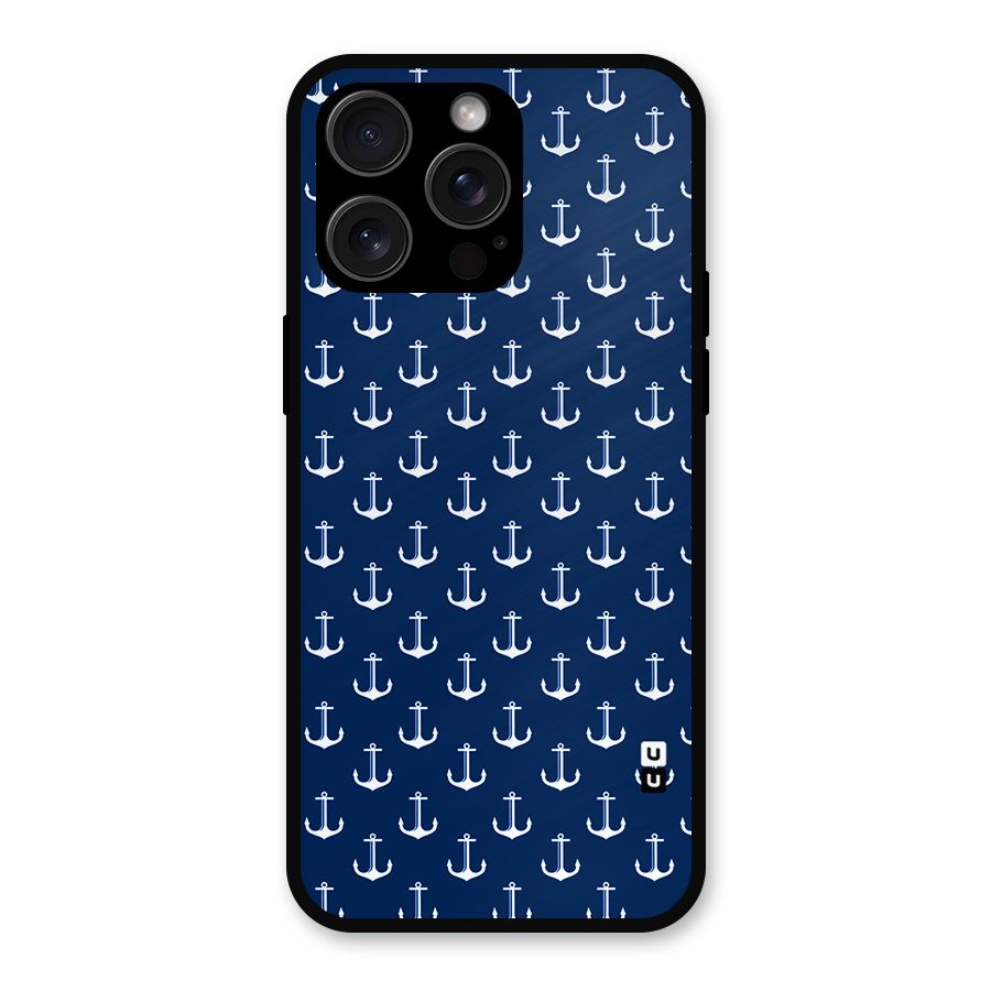 Nautical Pattern Metal Back Case for iPhone 15 Pro Max