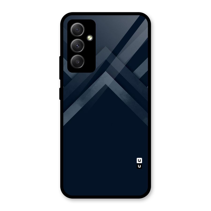 Navy Blue Arrow Glass Back Case for Galaxy A34
