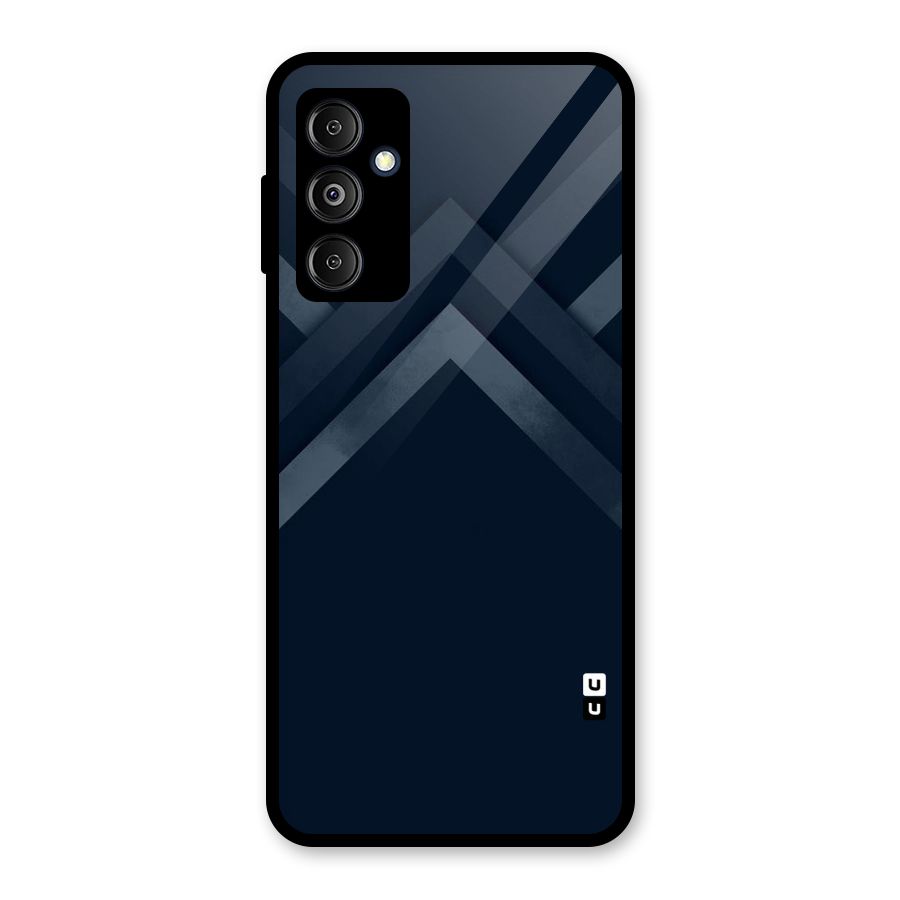 Navy Blue Arrow Glass Back Case for Galaxy M14 5G