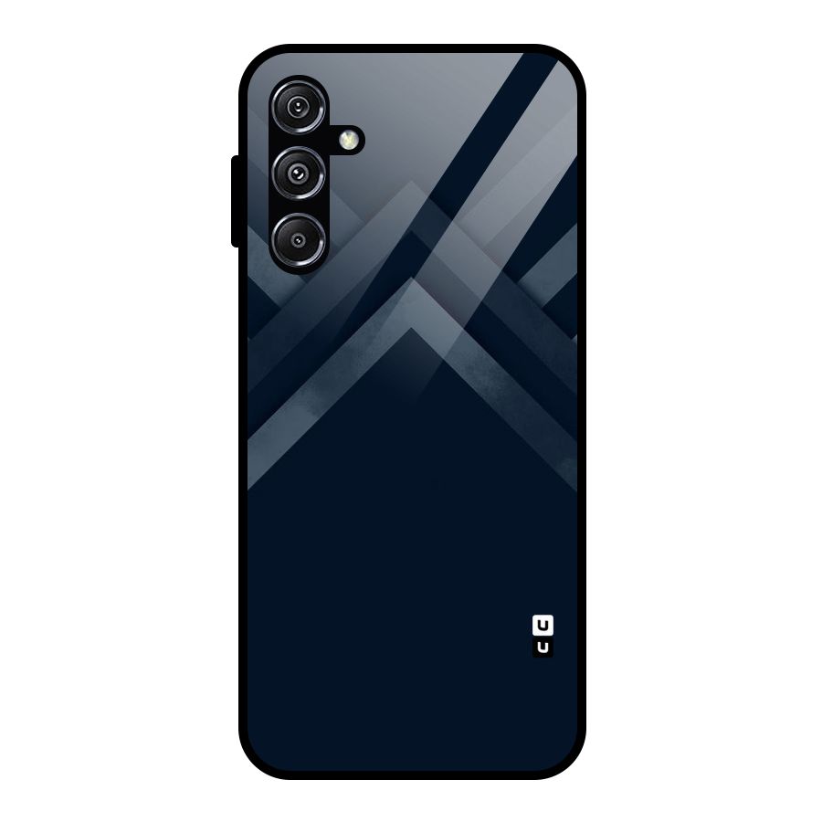 Navy Blue Arrow Glass Back Case for Galaxy M34 5G