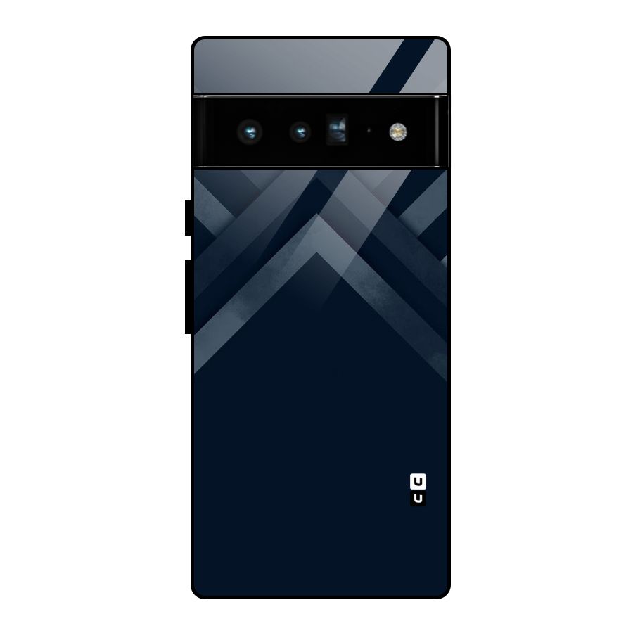 Navy Blue Arrow Glass Back Case for Google Pixel 6 Pro