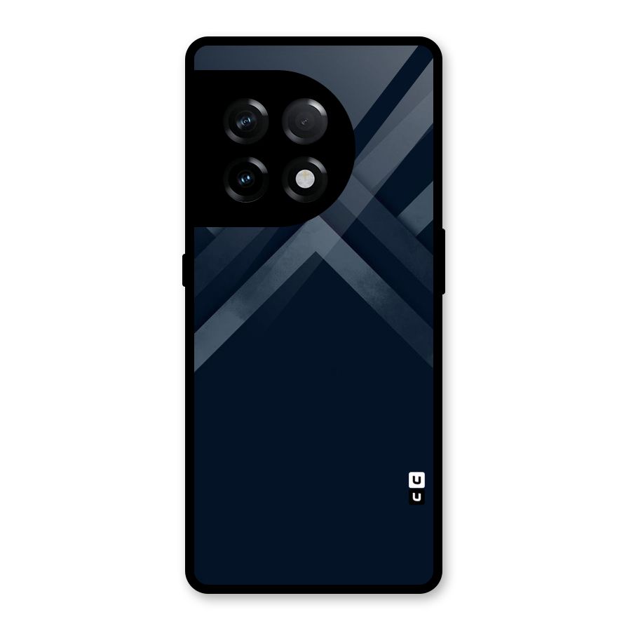 Navy Blue Arrow Glass Back Case for OnePlus 11R
