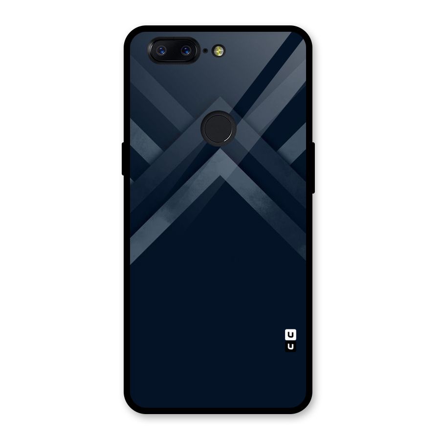 Navy Blue Arrow Glass Back Case for OnePlus 5T