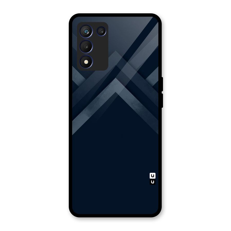 Navy Blue Arrow Glass Back Case for Realme 9 5G Speed