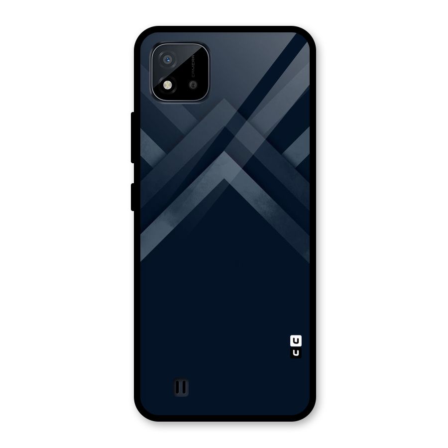 Navy Blue Arrow Glass Back Case for Realme C11 2021