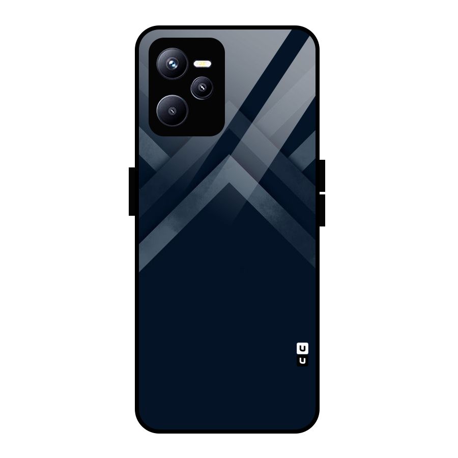 Navy Blue Arrow Glass Back Case for Realme C35