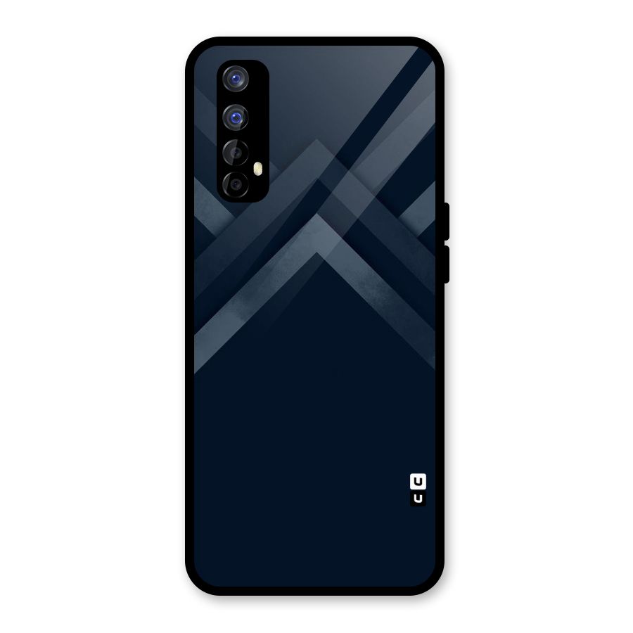 Navy Blue Arrow Glass Back Case for Realme Narzo 20 Pro