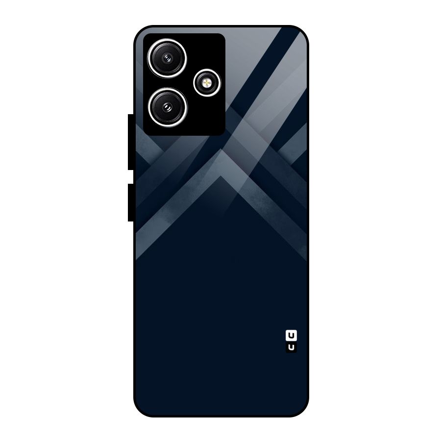 Navy Blue Arrow Glass Back Case for Redmi 12 5G