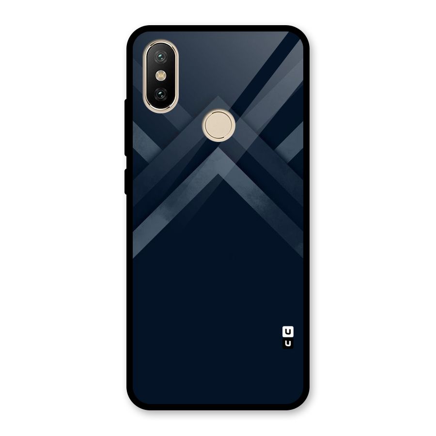 Navy Blue Arrow Glass Back Case for Redmi A2