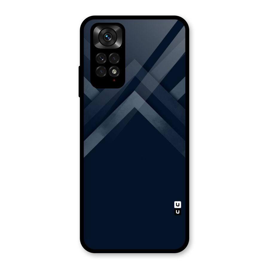 Navy Blue Arrow Glass Back Case for Redmi Note 11S