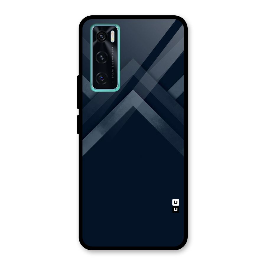 Navy Blue Arrow Glass Back Case for Vivo V20 SE