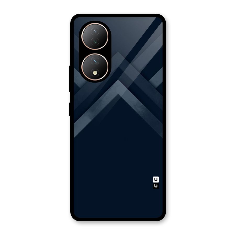 Navy Blue Arrow Glass Back Case for Vivo Y100A