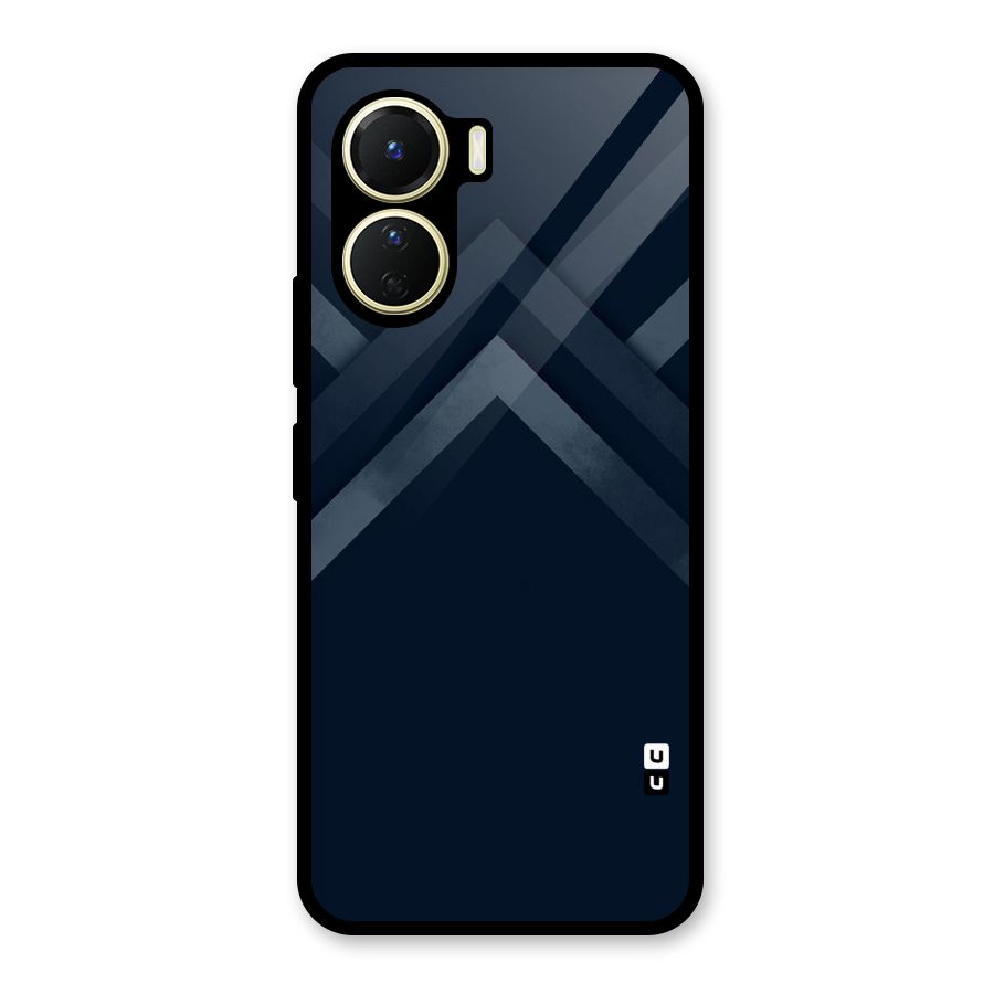 Navy Blue Arrow Glass Back Case for Vivo Y16