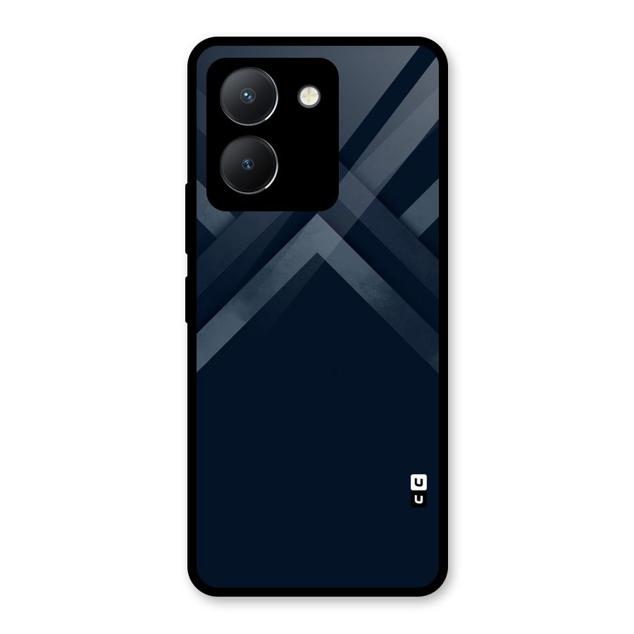 Navy Blue Arrow Glass Back Case for Vivo Y36