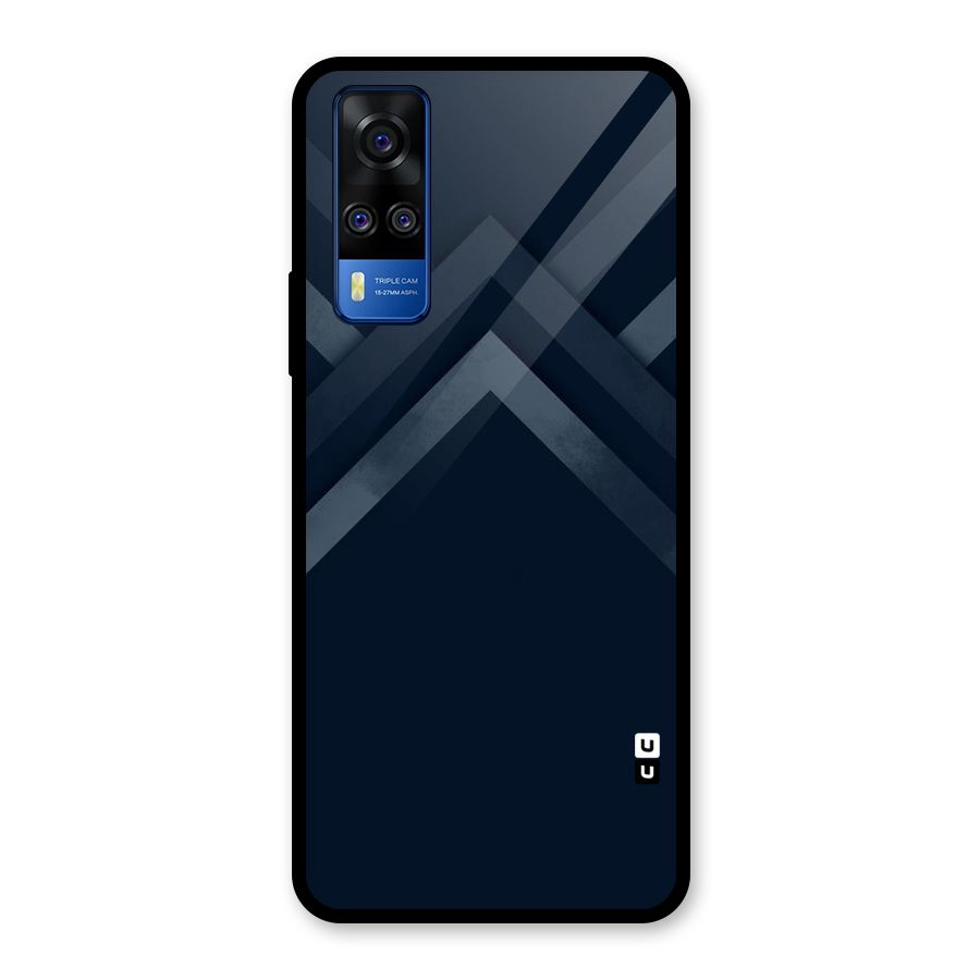 Navy Blue Arrow Glass Back Case for Vivo Y51A