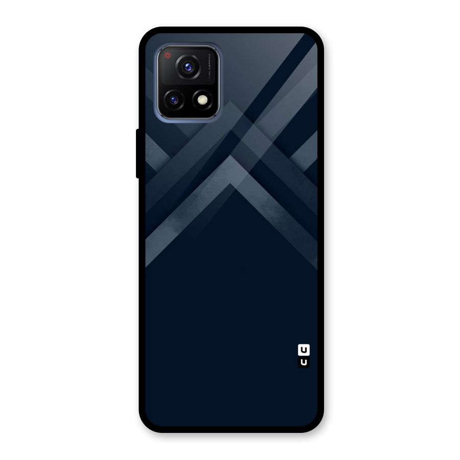 Navy Blue Arrow Glass Back Case for Vivo Y72 5G