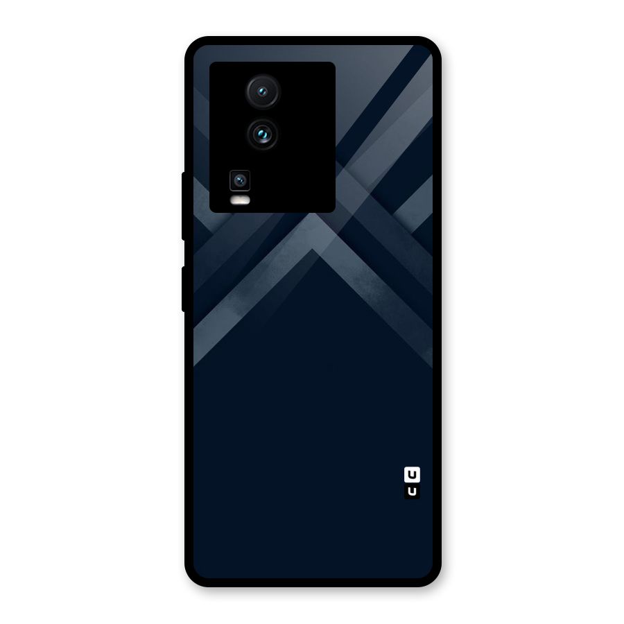 Navy Blue Arrow Glass Back Case for Vivo iQOO Neo 7 Pro