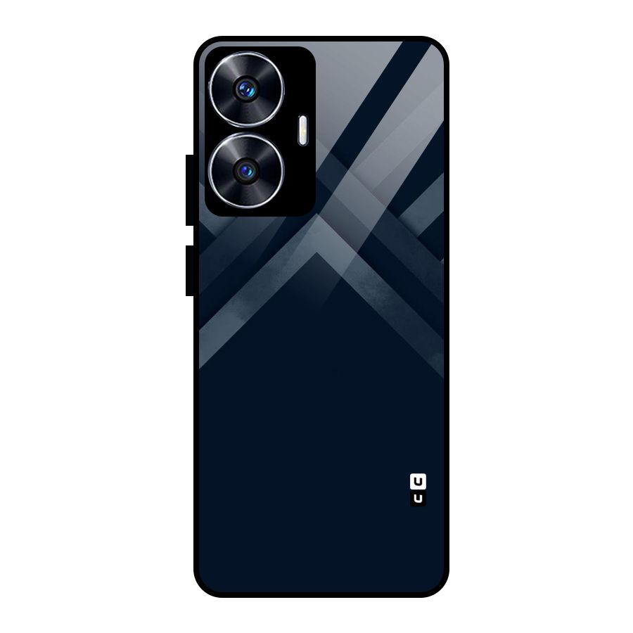 Navy Blue Arrow Glass Back Case for realme C55